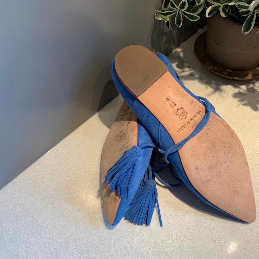 Loeffler Randall Penelope Suede Wrap Flats 8.5 - Picture 6 of 6